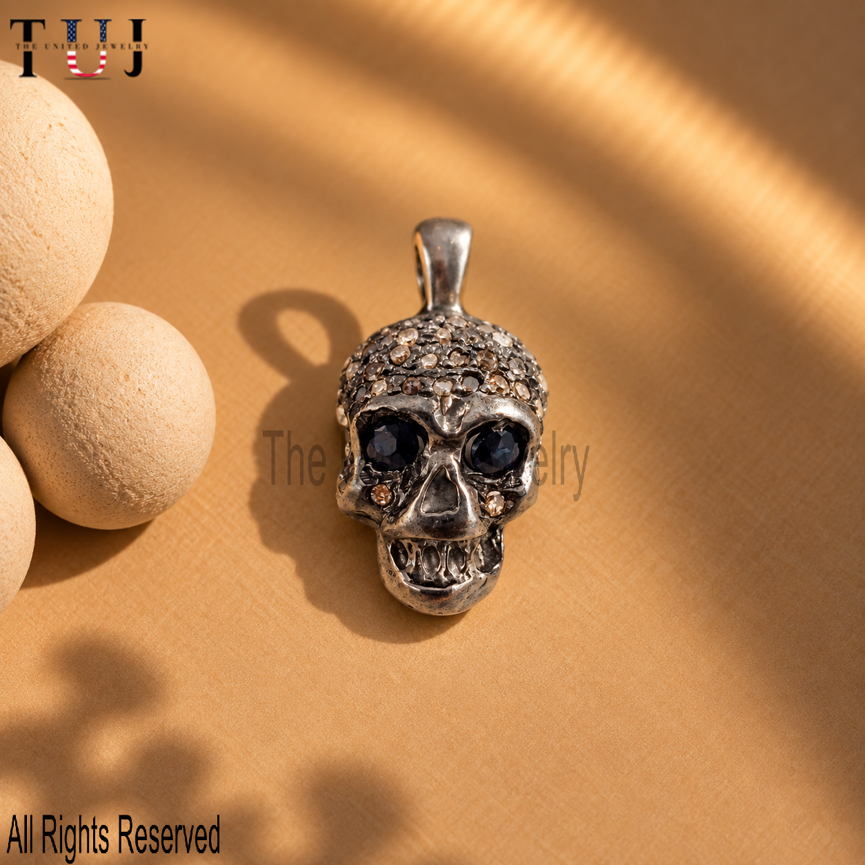 Halloween Skull Pendant – Gothic Pave Skull Charm