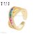 Yellow Gold Plated Multi Sapphire Baguette Cuff Ring 925 Sterling Silver Jewelry