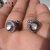 925 Sterling Silver Pave Diamond With Polki Handmade Round Studs Earrings For Women