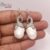 Natural Pave Diamond Sterling Silver Pearl Dangle Earrings, Silver Earrings, Diamond Silver Earrings Jewelry