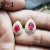 925 Sterling Silver Handmade Pave Diamond With Ruby Pear Shape Studs Earrings For Women