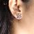 Handmade 925 Sterling Silver Pave Diamond Flower Studs Earrings For Women