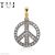 Black Rhodium Plating Peace Charm Pendant, 925 Sterling Silver Charm Pendant, Diamond Peace Charm Necklace, Silver Pendant, Diamond Pendant Jewelry