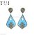 925 Sterling Silver Pave Diamond With Turquoise Handmade Designer Dangles Earrings For Women