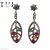 Handmade 925 Sterling Silver Pave Diamond With Multisapphire Designer Dangles Earrings For Women