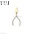 Diamond Wishbone Charm 14K Gold For Necklace